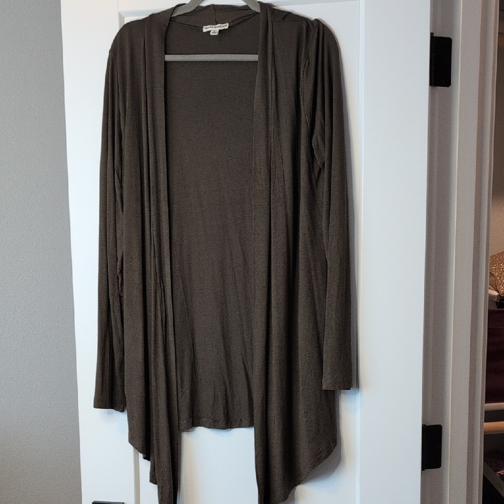 Women's Brown Open Front Cardigan